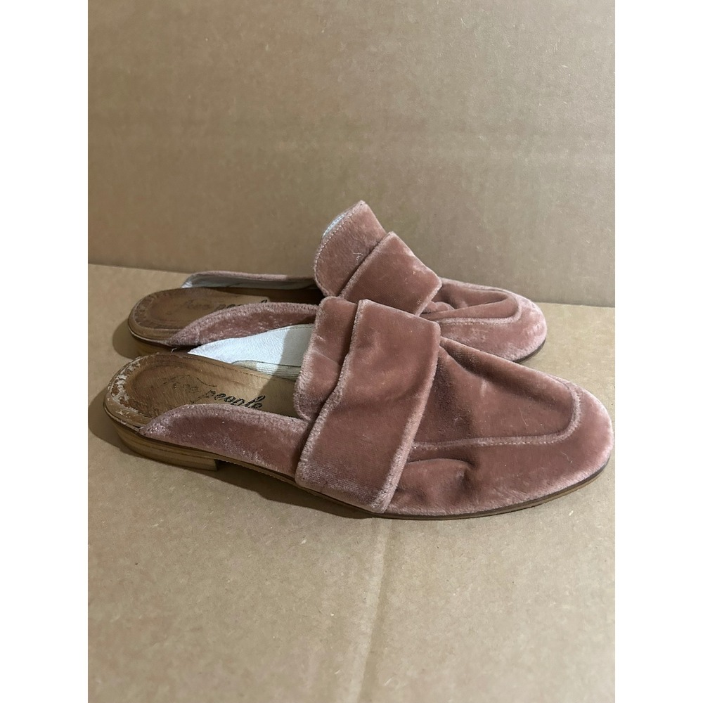 Free‎ People At Ease Velvet Loafers Dusty Rose Pink Mules Spain 37 EU Mens 7 US